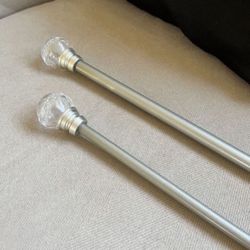 Curtain Rod With Two, Crystal Ends