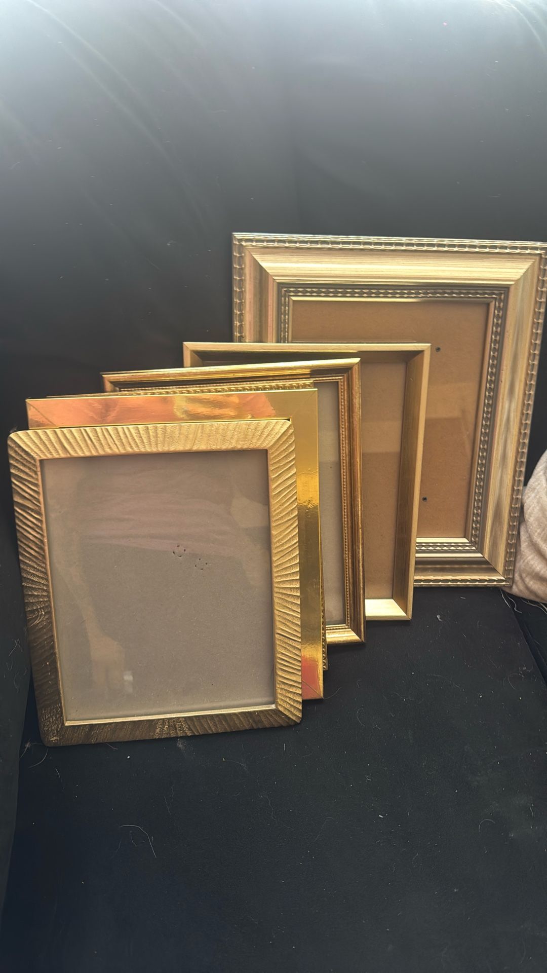 Six 8 x 10 Gold Picture frames