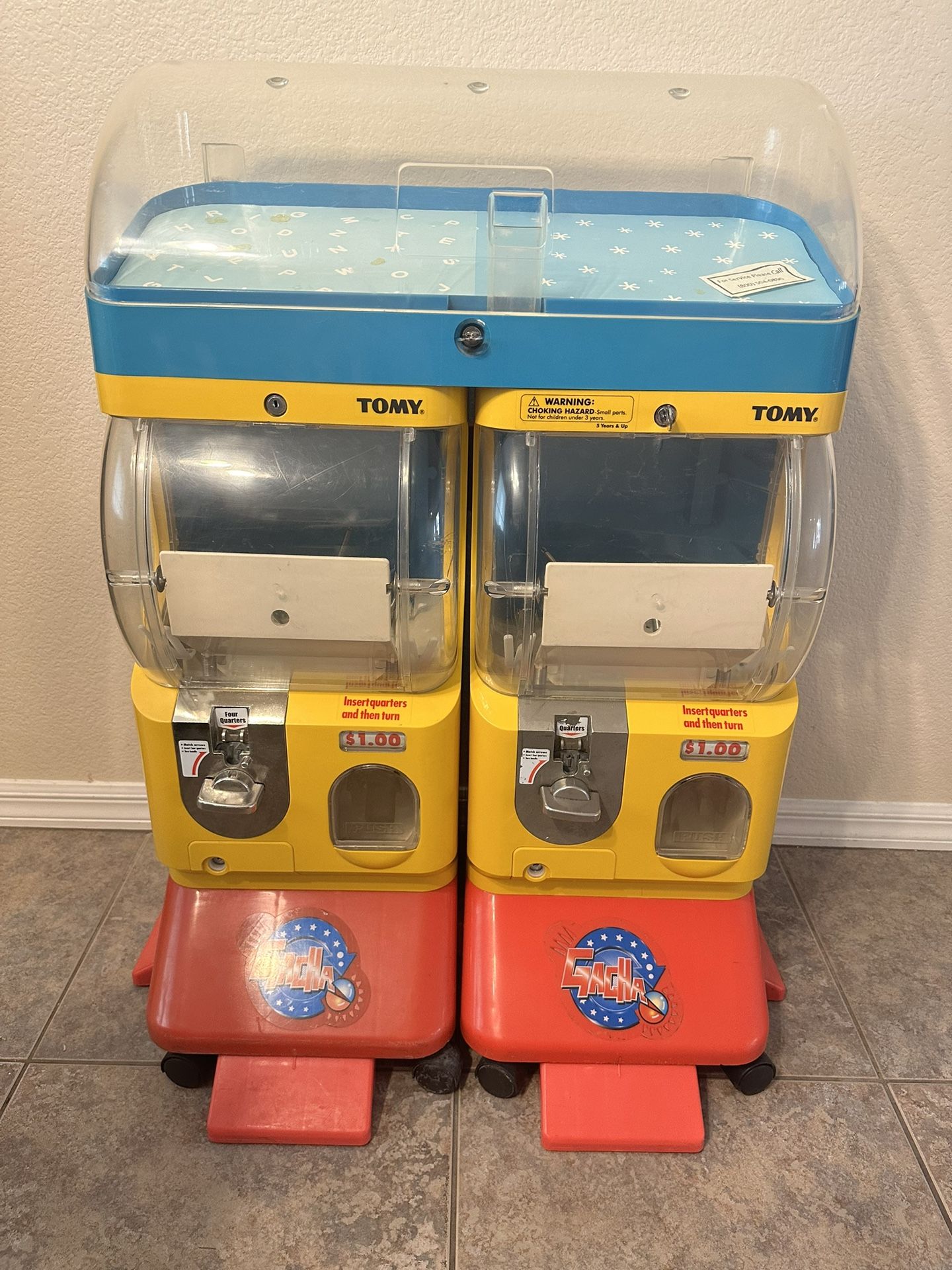 Tomy Gacha Toy capsule Vending Machine 2” 2 Bay Unit Pokemon