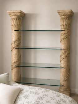 Roman column glass shelf