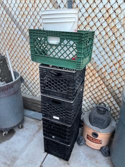 So many different milk crates available for sale and white buckets