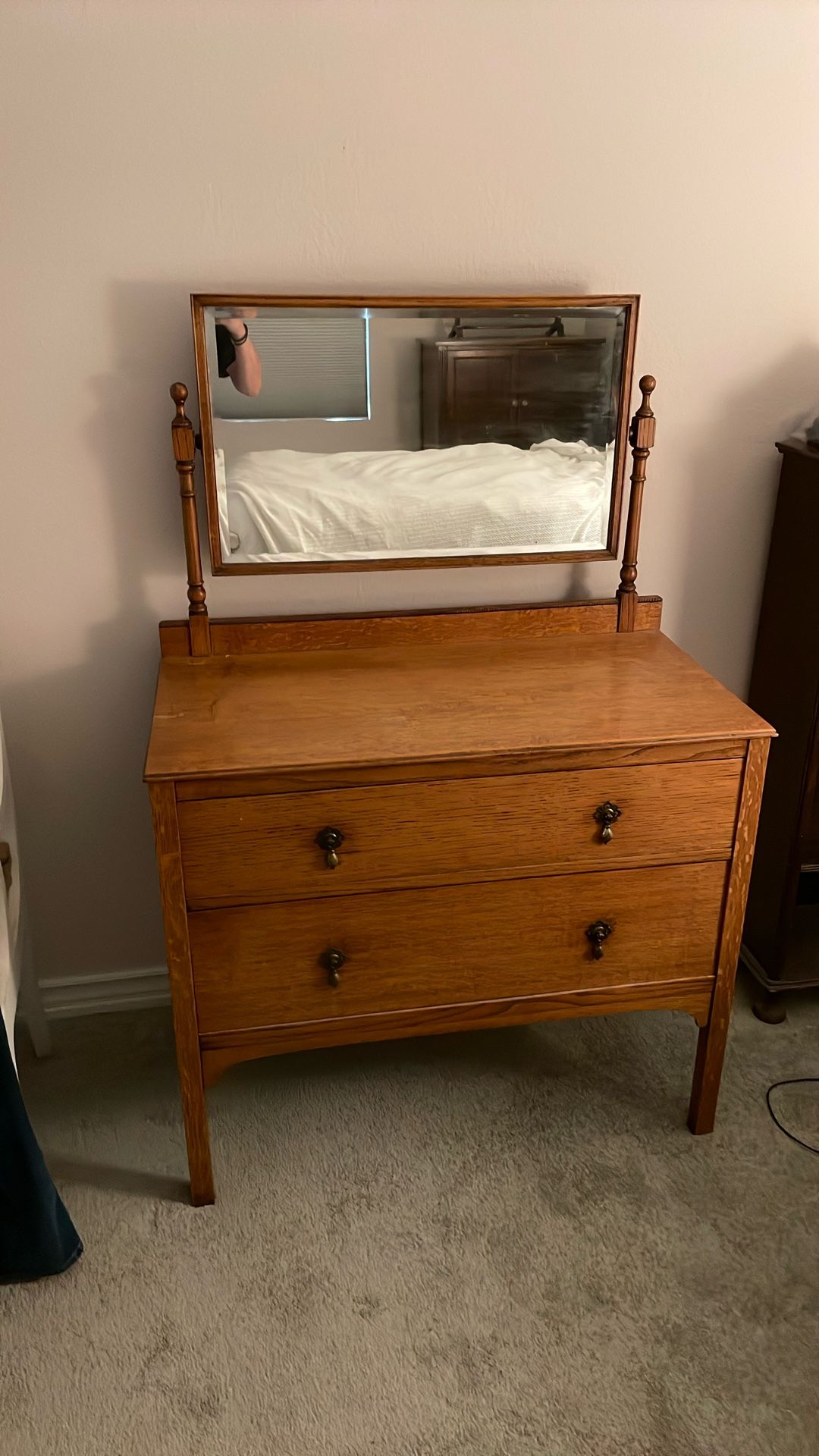 Antique oak Dresser With Mirror 