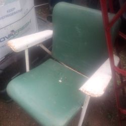 Set Of Two Vintage Metal Patio Chairs