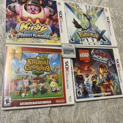 Nintendo 3DS Game lot bundle pokemon X Kirby Planet robobot animal crossing new leaf lego movie mario kart