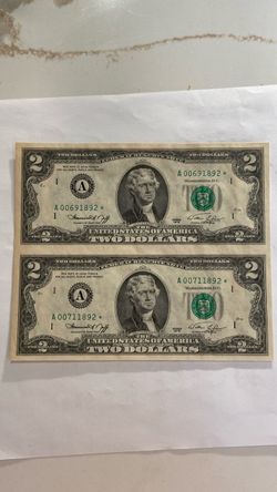 1976 $2 Star Note Uncut Sheet Pair