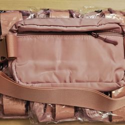 Belt Bag - Water-Resistant Fanny Pack with Adjustable Strap & Headphone Port (Dusty Pink)