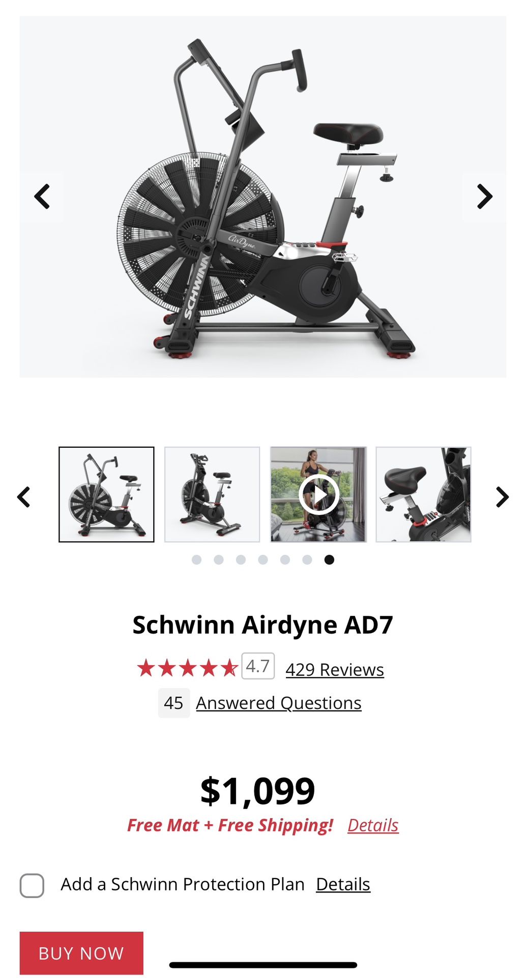 Exercise Equipment - Bike - Schwinn Airdyne AD7