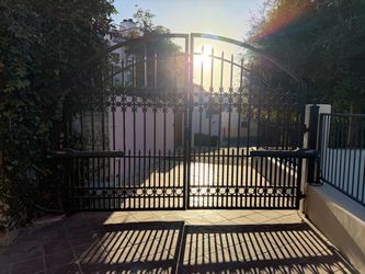1928 Original Spanish Revival Iron Estate Gates – 12 Ft – LiftMaster Automatic – Los Feliz