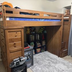 Twin Loft w/Full Size Bed Frame and Dresser w/mirror