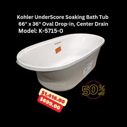 Kohler Soaking Bath Tub center Drain