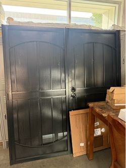 Double steel security door