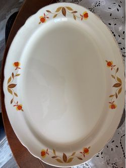 Vintage Autumn Leaf oval dish
