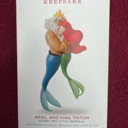 Ariel And King Triton 2018 Hallmark Disney Little Mermaid Ornament . New In Box 