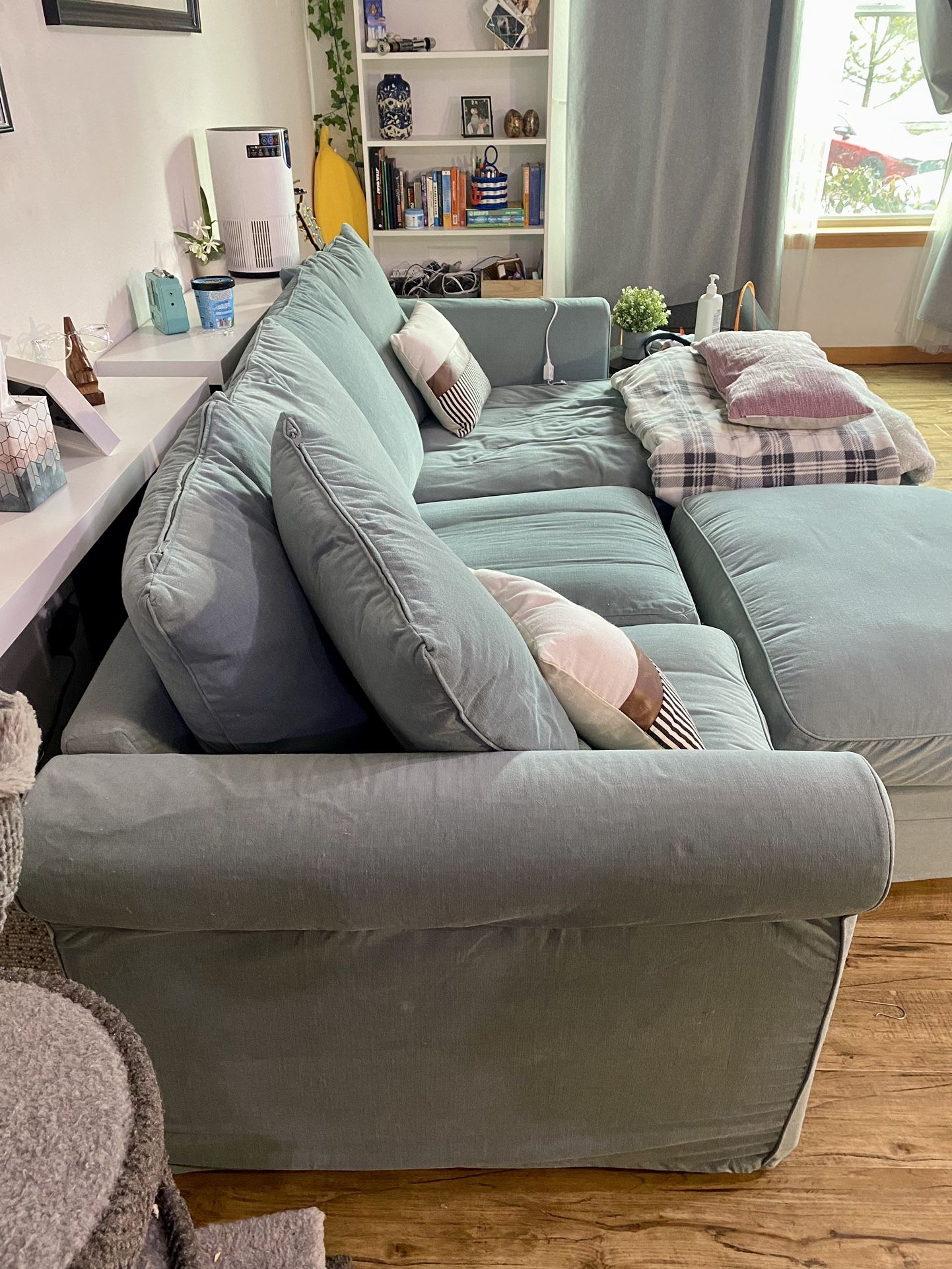 Super comfy and supportive couch. We have had it less than a year and