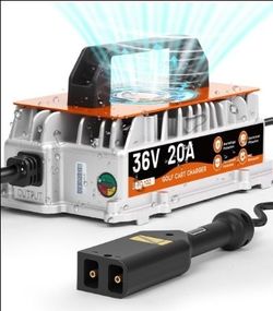 36 Volt Golf Cart Battery Charger for TXT EZGO Golf Cart Charger 36 Volt EZGO 20AMP 1250W Fully Automatic Smart Charging with IP67 Waterproof, 16Ft Ca