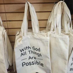 Christian Tote Bag - Faith with God All Things Are Possible