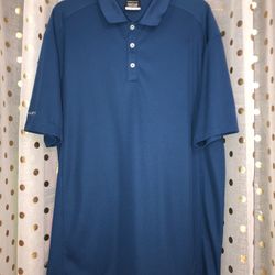 Mens Nike Gold Size XL Blue Polo Shirt 