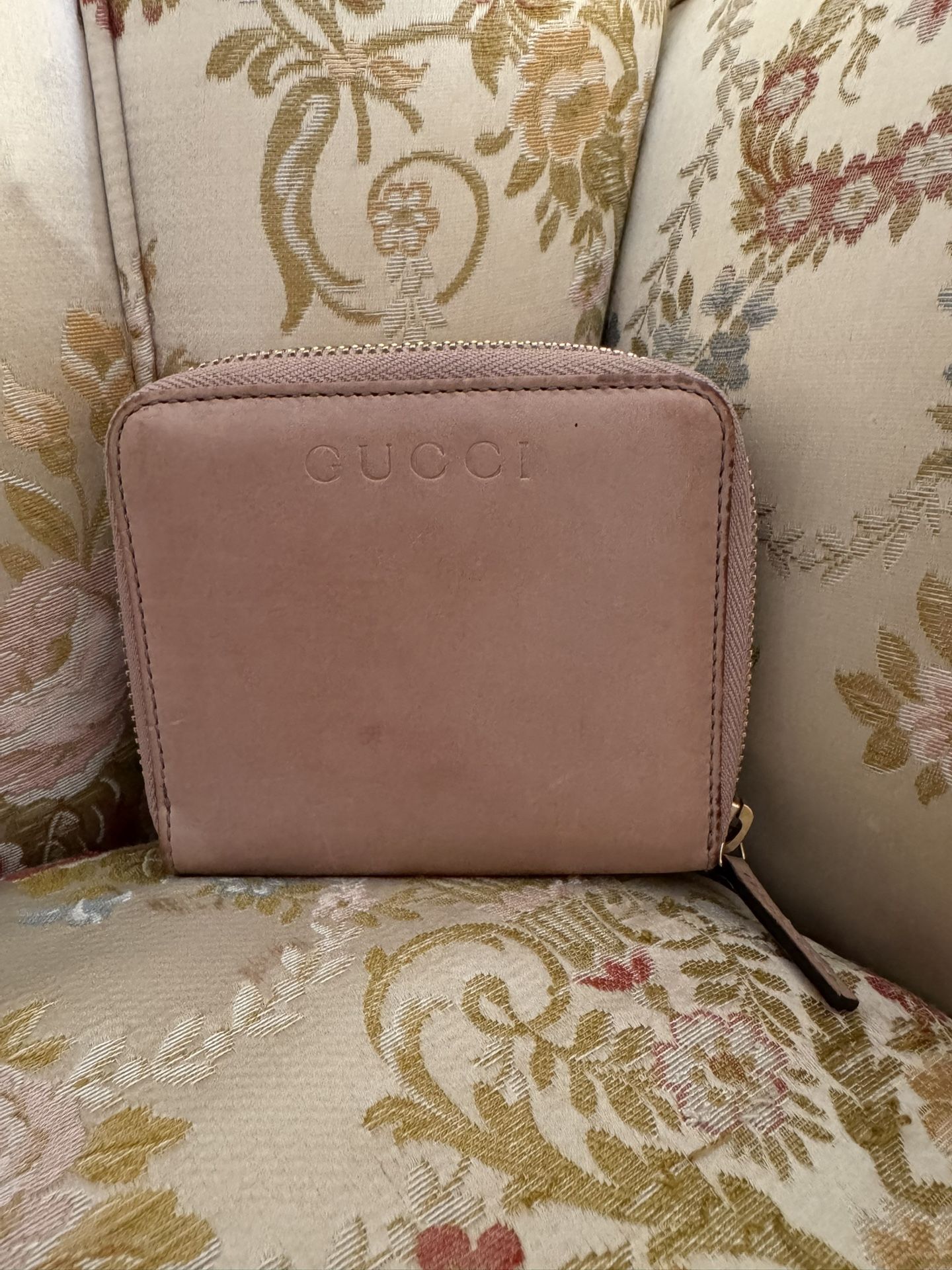 Authentic Gucci Dusty Pink French Flap Wallet Small