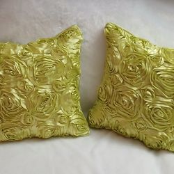 Vibrant Green Throw Pillows (Set Of 2) New! 