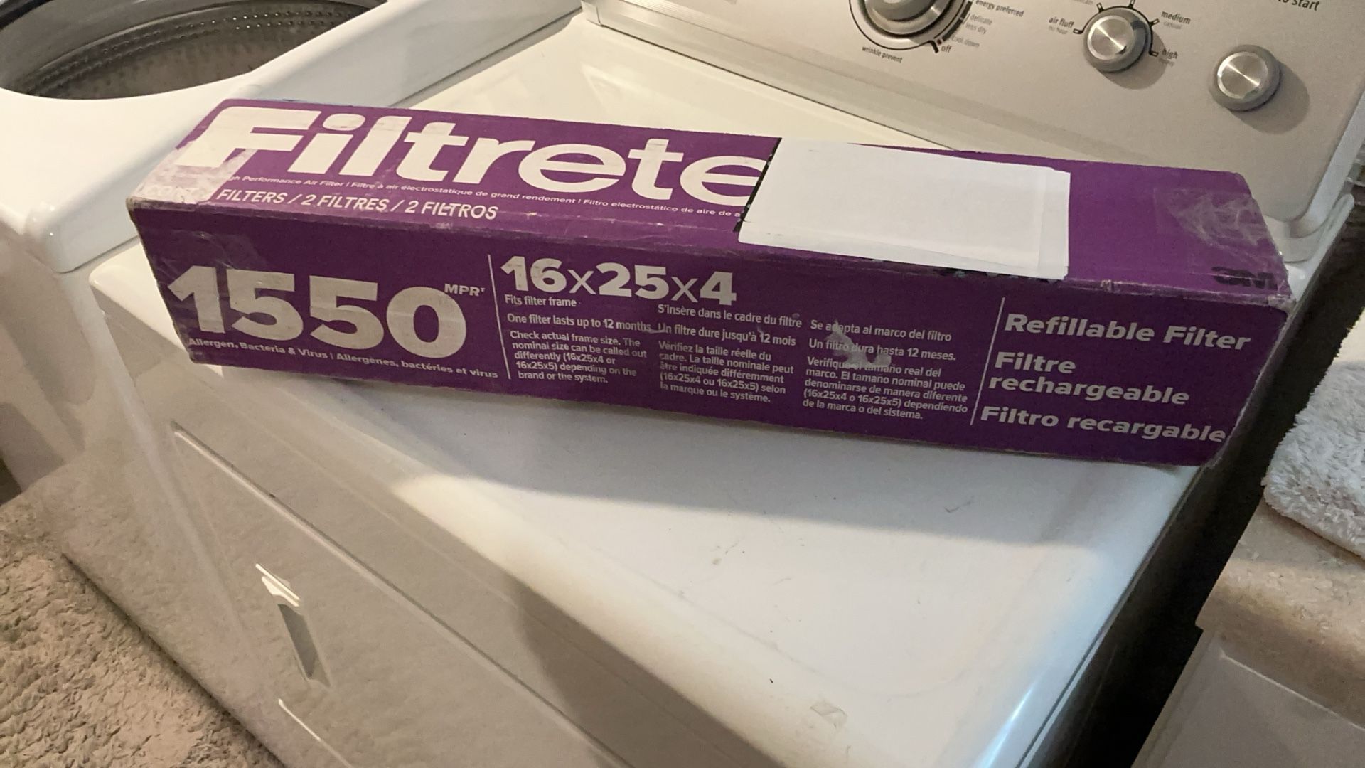 FILTRETE 16x25x4 2pack Replacement Filters 