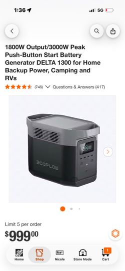 EcoFlow DELTA 1300 Portable Power Station