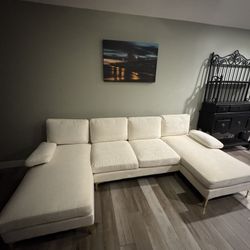 Cream Chenille Couch