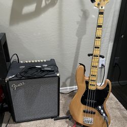 Squier Bass And Fender Rumble 100 Amp Tuner 