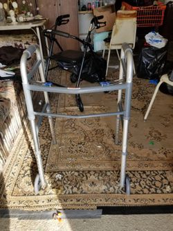 Drive Medical PreserveTech Deluxe Two Button Folding Walker with 5" Wheels