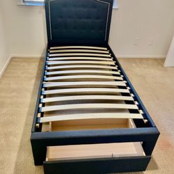 Twin Storage New Bed With Mattress. 
