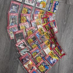 Late 80s Football Topps Pk And 9 Donruss 90s Baseball Cards Sealed New Selling Lot