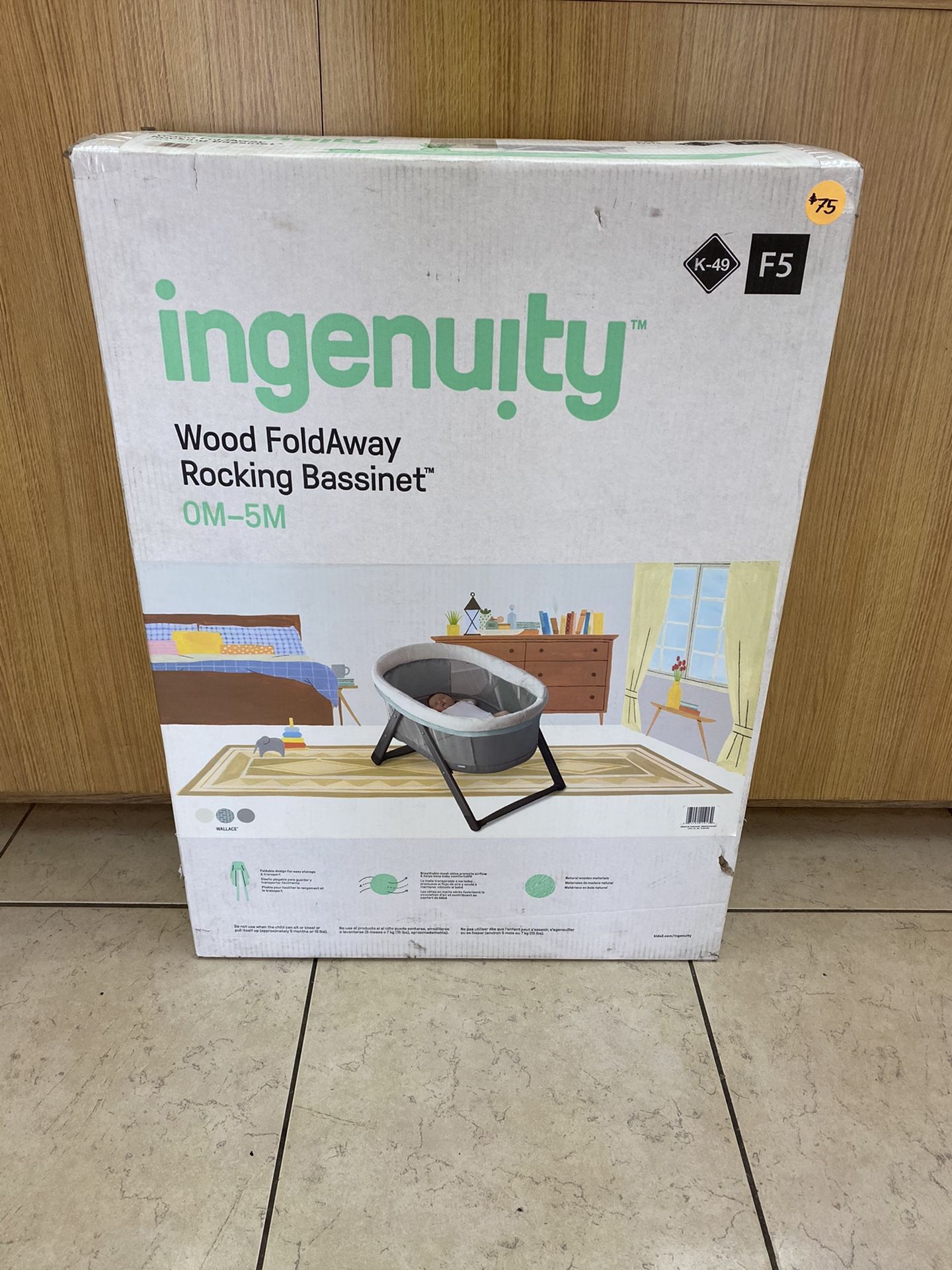 INGENUITY WOOD FOLDAWAY ROCKING BASSINET (0M-5M)