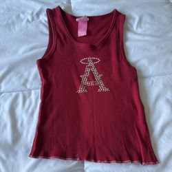 Los Angeles Angels Rhinestone Ribbed Tank Top (Y2K Era Ballpark Merch) Small
