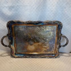 Vintage Silver Plated Serving Tray with Handles International Silver Company Thumbnail
