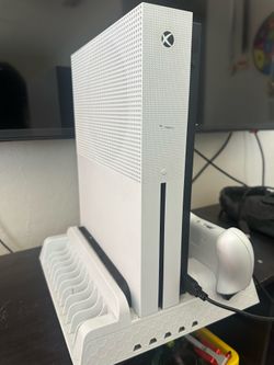 Xbox One S with controllers and games