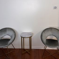 Elegant Gray Chairs w/ Gold Legs – Must Go! 