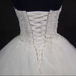 Lace Up Wedding Dress Size 16