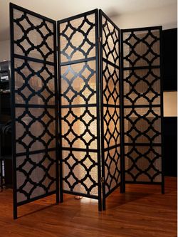 Luxury Black Room Divider | 4 Panels