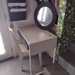 Computer Desk Vanity Table Mirror And Chair 