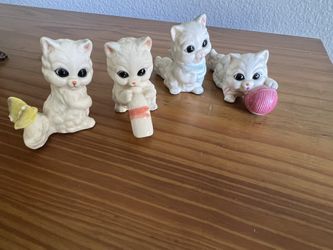 Vintage Adorable set of four Playful White Kittens  