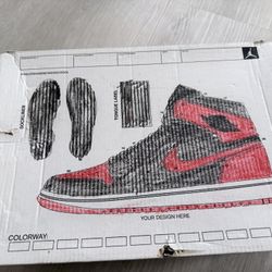 AIR JORDAN 1 MID SS (GS) BLACK/GYM RED-WHITE NOIR/BLANC/ROUGE GYM