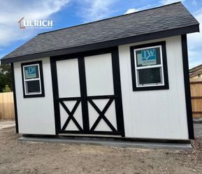 12x16 Wood Shed | Gable Roof | Double Shed Doors