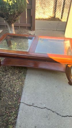 wooden glass table