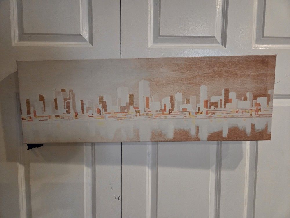 Backlit Cityscape Print On Canvas
