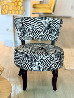 Elegant Zebra Accent Side Chair