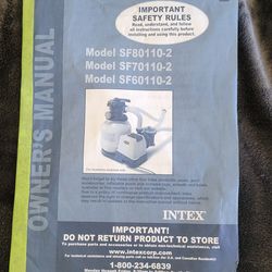 INTEX sand above ground pool filter w/ extras