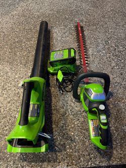 Greenworks Cordless Leaf Blower and Hedge Trimmer Combo/Bundle