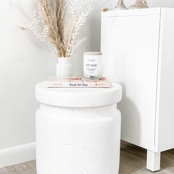 Murray Round Ceramic End Table White - Threshold™ designed with Studio McGee