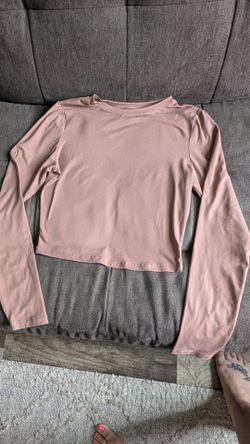 Long sleeve taupe brown crop