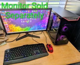 Gaming PC: RTX 4070, Ryzen 7 5700X3d, 32GB RGB DDR4, NVMe SSD + 2TB SSD,  B450 Mobo + WiFi card, RGB CPU/Cooling Fans, RGB Mouse+Keyboard