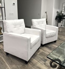 $170 Each White Accent Chairs (total 3) 